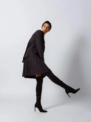 Luxe Black Pleated Skirt - Femstylo