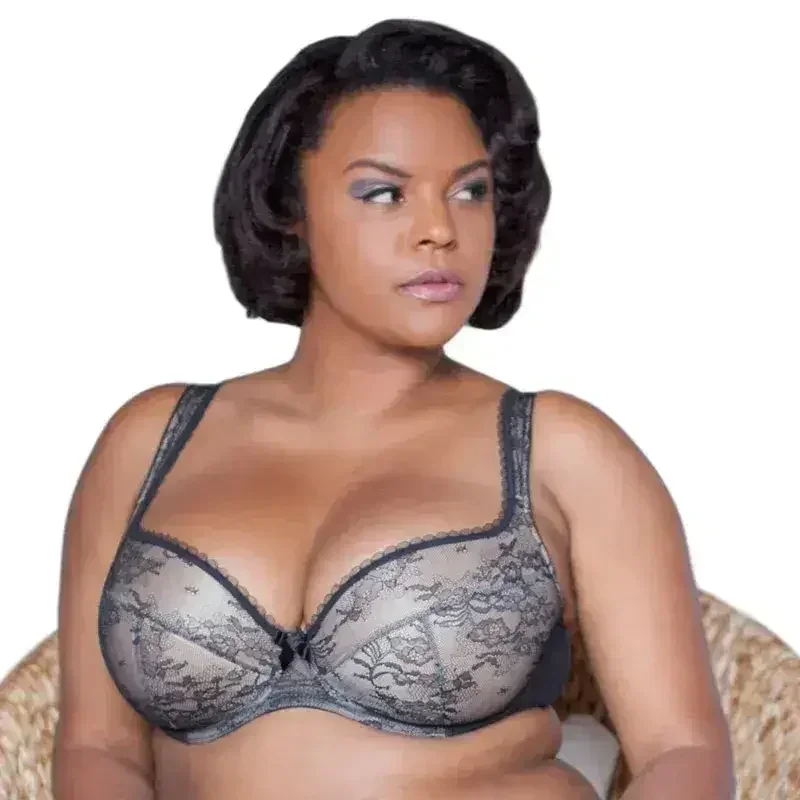 Lavinia Sofia Lace Overlay Push Up Plunge Bra - Femstylo