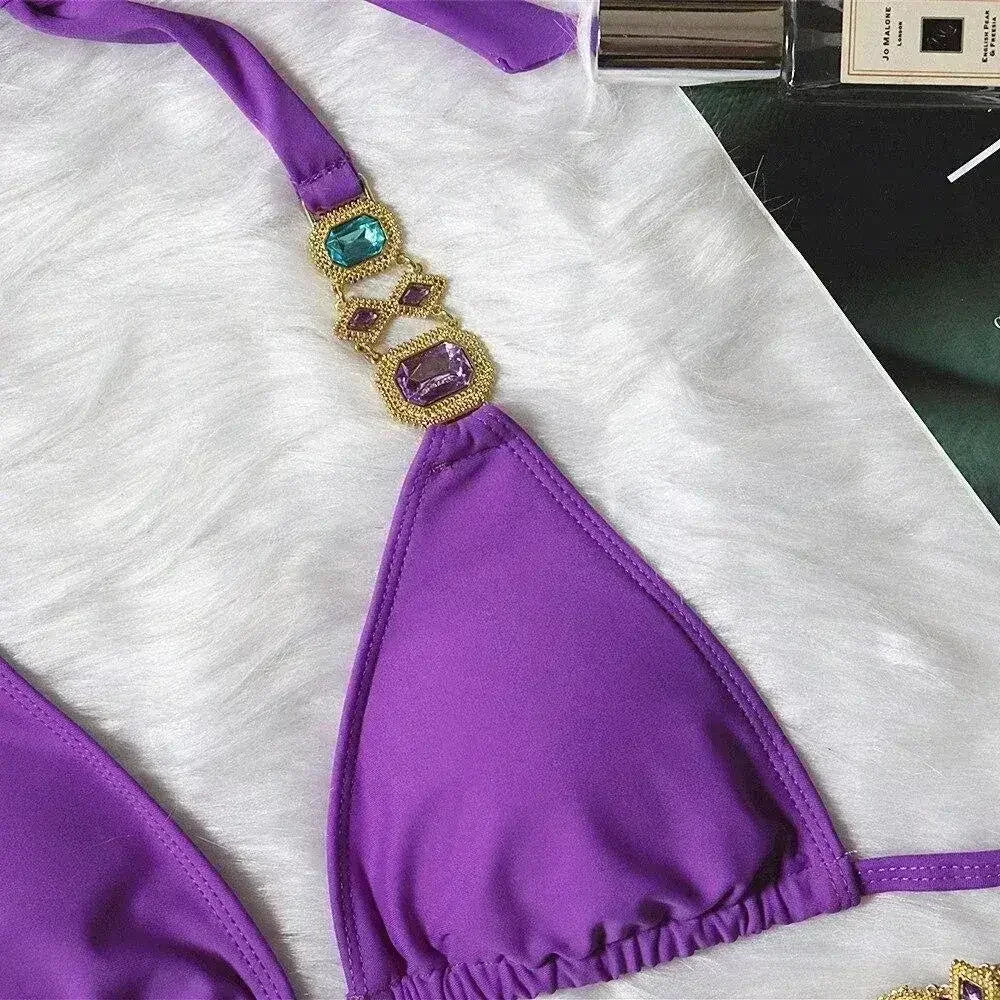 Bikini Jewelled Rhinestones Luxury Diamond Bikini Women Swimwear - Femstylo