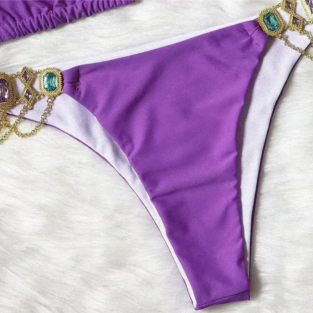 Bikini Jewelled Rhinestones Luxury Diamond Bikini Women Swimwear - Femstylo