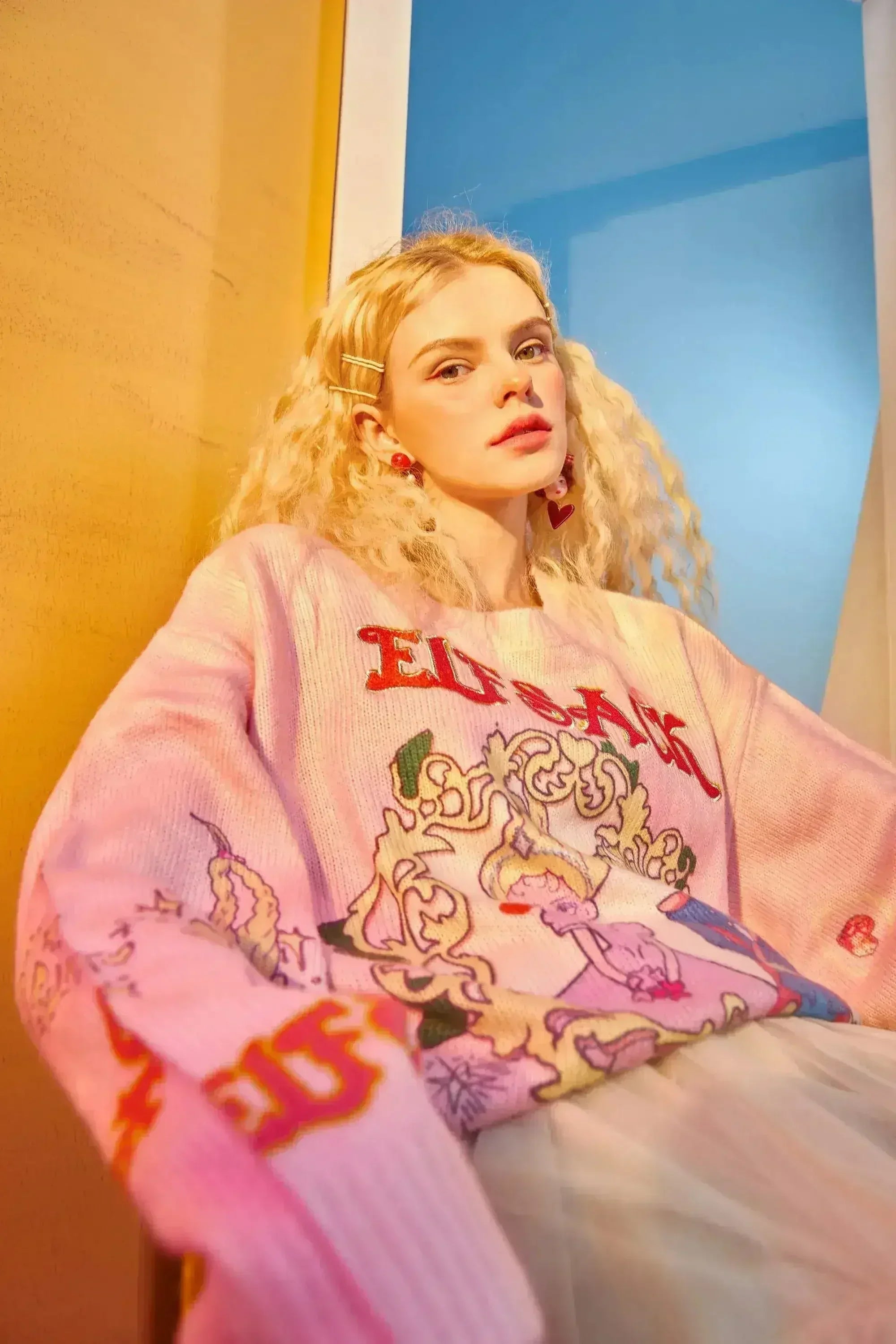 Harajuku Cartoon Jacquard Casual Pullover Knit Sweaters Women,Spring - Femstylo