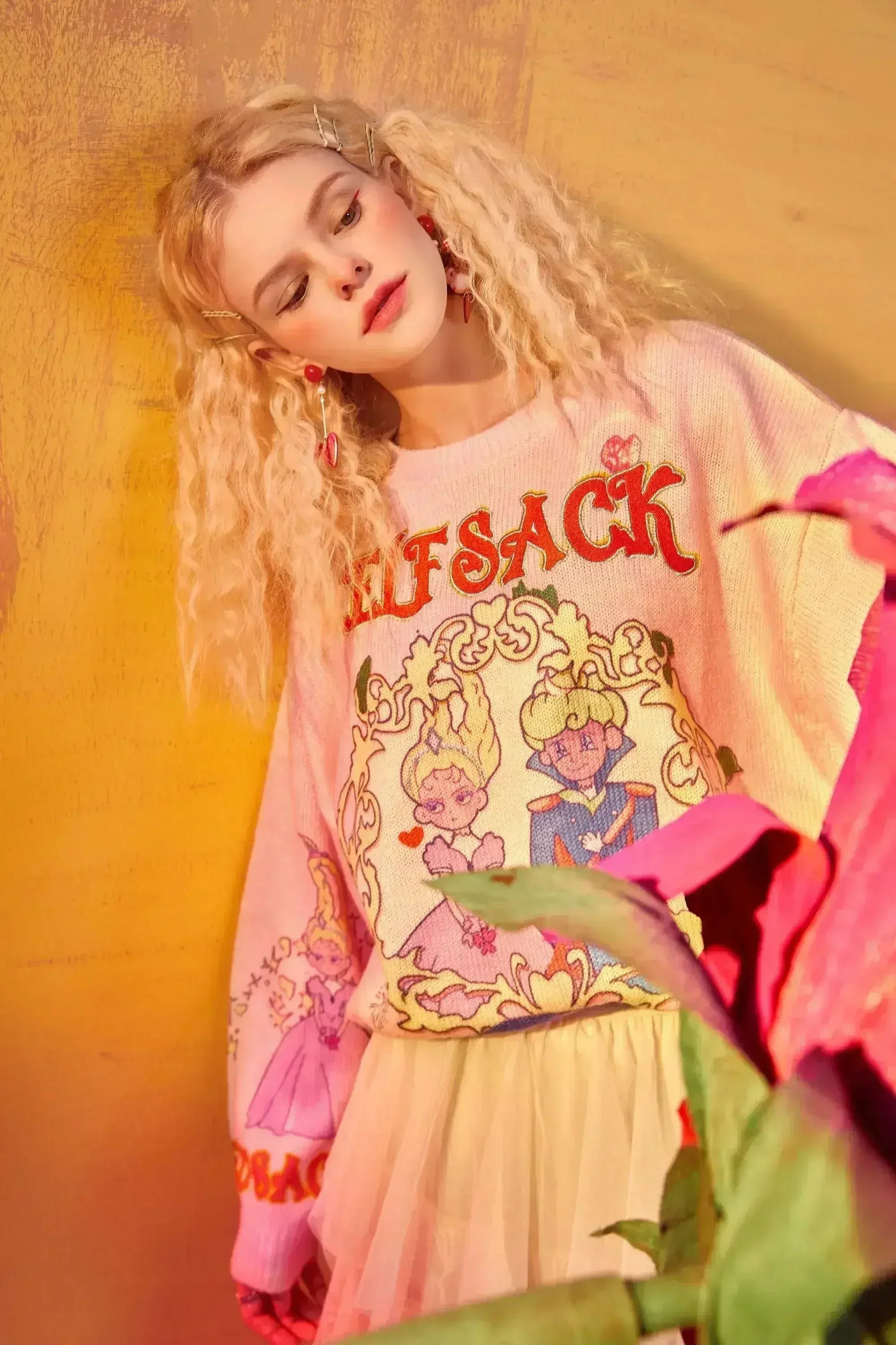 Harajuku Cartoon Jacquard Casual Pullover Knit Sweaters Women,Spring - Femstylo