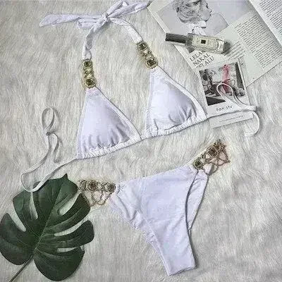 Bikini Jewelled Rhinestones Luxury Diamond Bikini Women Swimwear - Femstylo