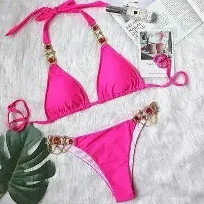 Bikini Jewelled Rhinestones Luxury Diamond Bikini Women Swimwear - Femstylo