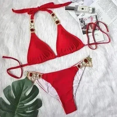 Bikini Jewelled Rhinestones Luxury Diamond Bikini Women Swimwear - Femstylo