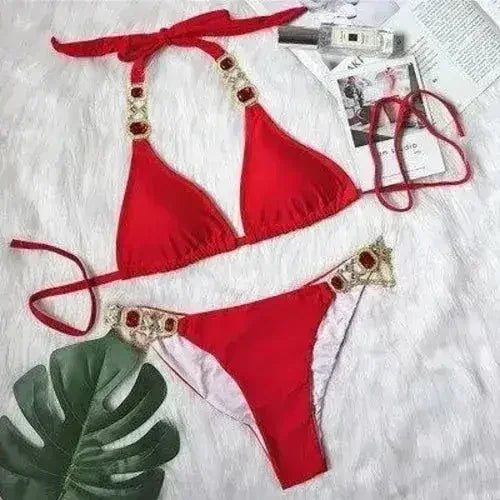 Bikini Jewelled Rhinestones Luxury Diamond Bikini Women Swimwear - Femstylo