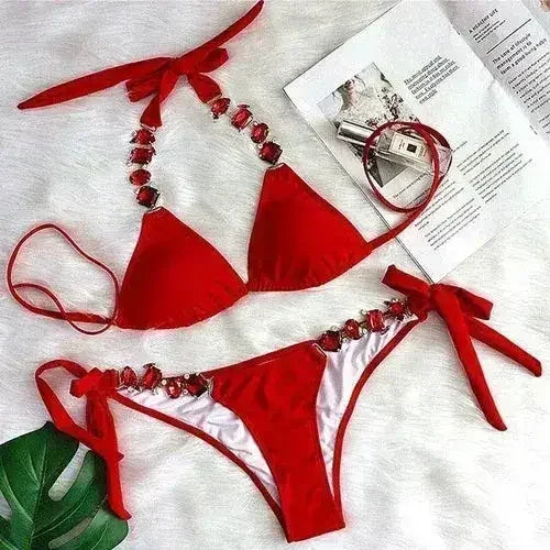 Bikini Jewelled Rhinestones Luxury Diamond Bikini Women Swimwear - Femstylo