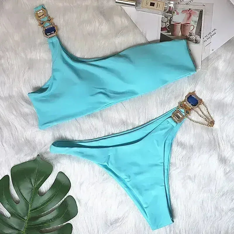 Bikini Jewelled Rhinestones Luxury Diamond Bikini Women Swimwear - Femstylo