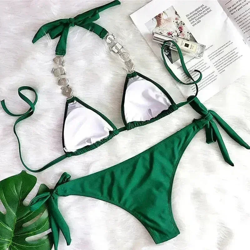 Bikini Jewelled Rhinestones Luxury Diamond Bikini Women Swimwear - Femstylo