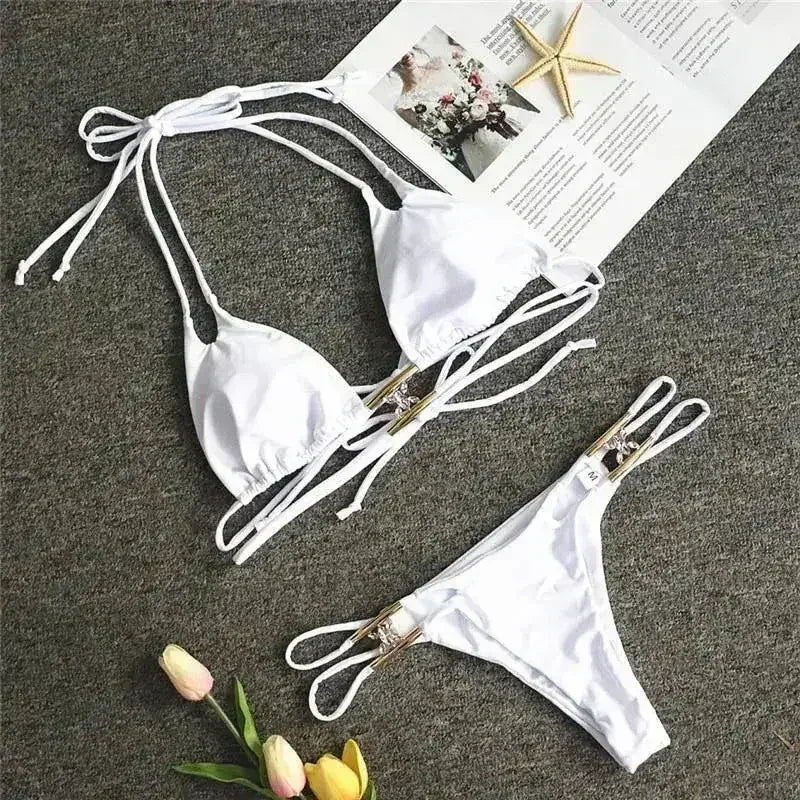 Bikini Jewelled Rhinestones Luxury Diamond Bikini Women Swimwear - Femstylo