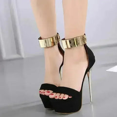 Aneikeh Ankle Strap Heels Platform Sandals Party Shoes For Women - Femstylo