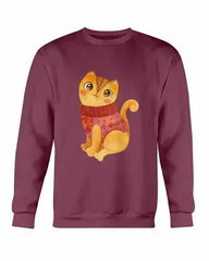 Winter Cat Sweatshirt - Gildan Crewneck Fleece Top | Femstylo