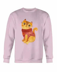 Winter Cat Sweatshirt - Gildan Crewneck Fleece Top | Femstylo