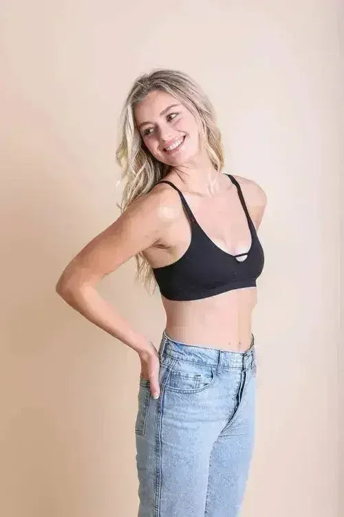 Ribbed Keyhole Bralette - Femstylo