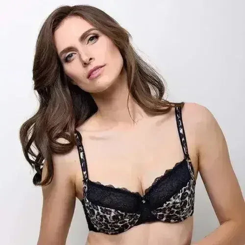 Lauma Wild Passion Leopard Print Semi-Sheer Full Coverage Bra - Femstylo