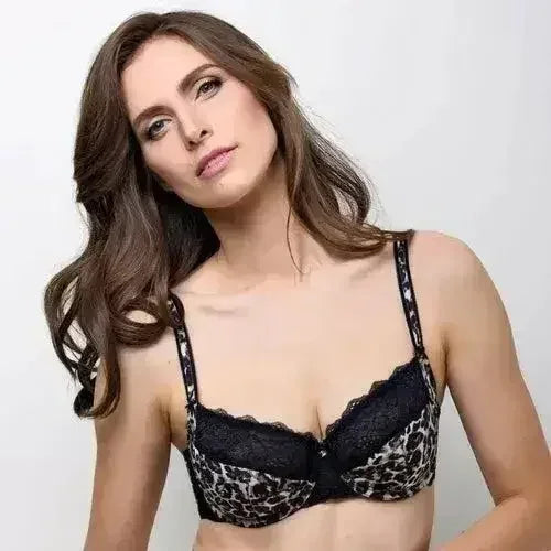 Lauma Wild Passion Leopard Print Semi-Sheer Full Coverage Bra - Femstylo