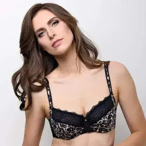 Lauma Wild Passion Leopard Print Semi-Sheer Full Coverage Bra - Femstylo