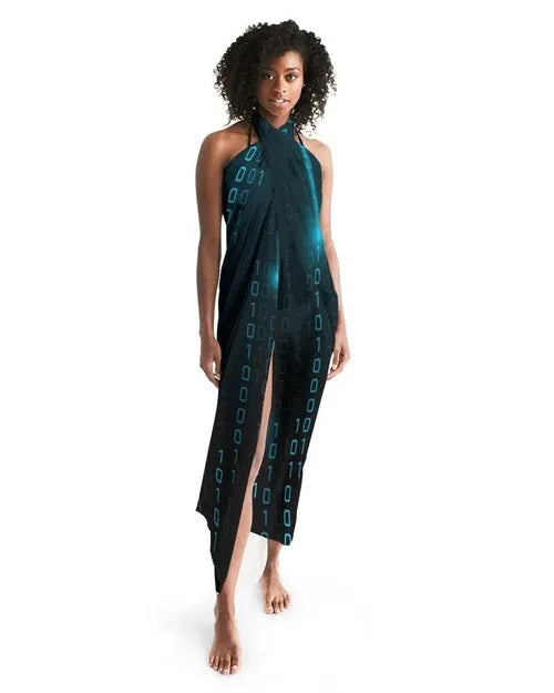 Sheer Sarong Swimsuit Cover Up Wrap / Blue Code