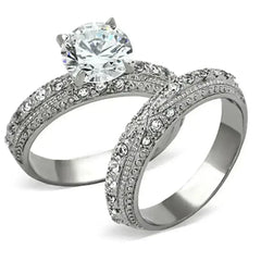 TK1228 - High polished (no plating) Stainless Steel Ring with AAA - Femstylo