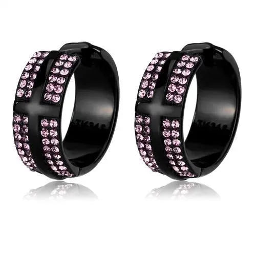 TK2386 - IP Black(Ion Plating) Stainless Steel Earrings with Top Grade - Femstylo