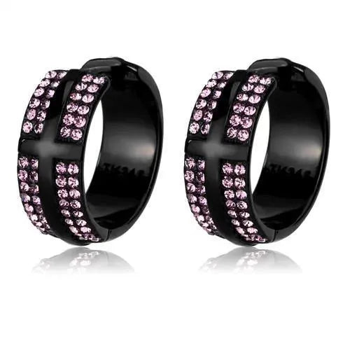 TK2386 - IP Black(Ion Plating) Stainless Steel Earrings with Top Grade - Femstylo