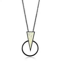 TK2524 - IP Black(Ion Plating) Stainless Steel Chain Pendant with - Femstylo