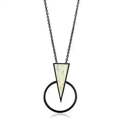 TK2524 - IP Black(Ion Plating) Stainless Steel Chain Pendant with - Femstylo