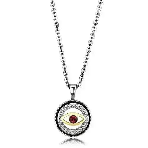 TK2527 - Two-Tone IP Gold (Ion Plating) Stainless Steel Chain Pendant - Femstylo