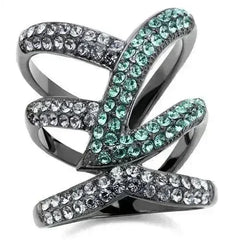 TK2766 - IP Light Black (IP Gun) Stainless Steel Ring with Top Grade - Femstylo
