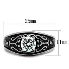 TK373 - High polished (no plating) Stainless Steel Ring with AAA Grade - Femstylo