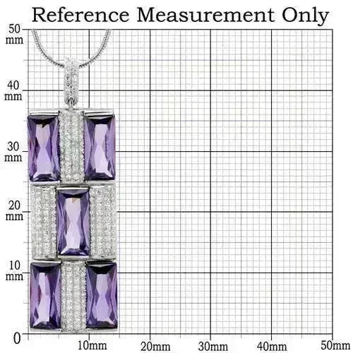 TS026 - Rhodium 925 Sterling Silver Chain Pendant with AAA Grade CZ - Femstylo