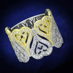TS126 - Gold+Rhodium 925 Sterling Silver Ring with AAA Grade CZ in - Femstylo
