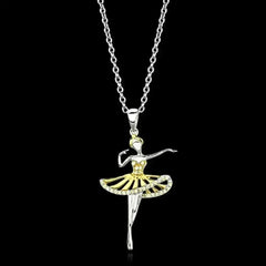 TS156 - Gold+Rhodium 925 Sterling Silver Chain Pendant with AAA Grade - Femstylo