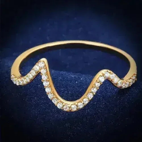 TS280 - Rose Gold 925 Sterling Silver Ring with AAA Grade CZ in Clear - Femstylo