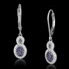 TS532 - Rhodium + Ruthenium 925 Sterling Silver Earrings with AAA - Femstylo