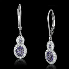 TS532 - Rhodium + Ruthenium 925 Sterling Silver Earrings with AAA - Femstylo