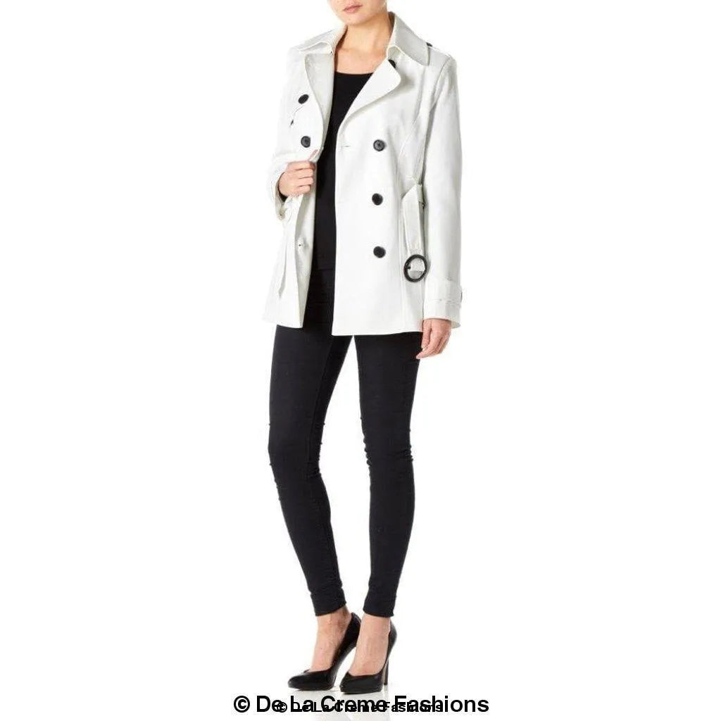 Womens Spring/Summer Double Breasted Short Belted Coat (1710-SP)