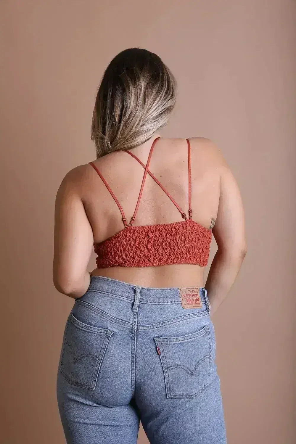 Plus Crochet Lace Longline Bralette - Femstylo
